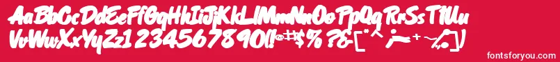 OrielscriptsskBolditalic Font – White Fonts on Red Background