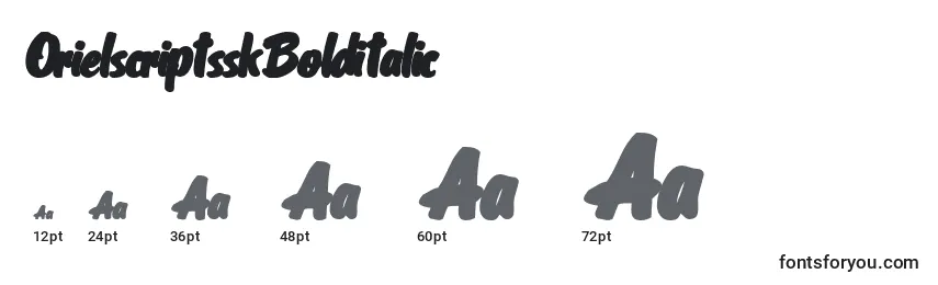 OrielscriptsskBolditalic Font Sizes