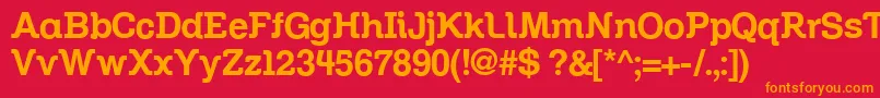 フォントZil – 赤い背景にオレンジの文字