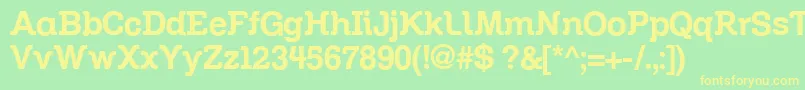 フォントZil – 黄色の文字が緑の背景にあります