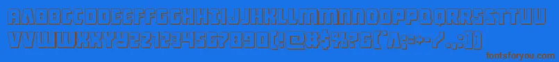 Intergalactic3D Font – Brown Fonts on Blue Background
