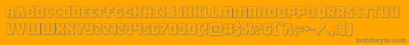 Intergalactic3D Font – Gray Fonts on Orange Background