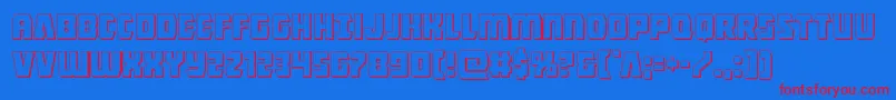 フォントIntergalactic3D – 赤い文字の青い背景