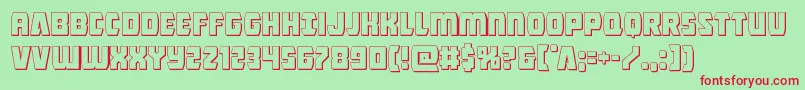 Czcionka Intergalactic3D – czerwone czcionki na zielonym tle
