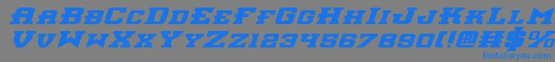 Interceptorbei-Schriftart – Blaue Schriften auf grauem Hintergrund