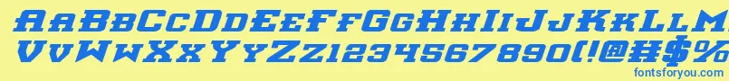 Interceptorbei Font – Blue Fonts on Yellow Background