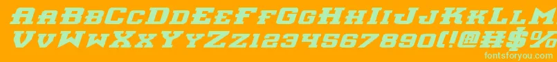 Interceptorbei Font – Green Fonts on Orange Background