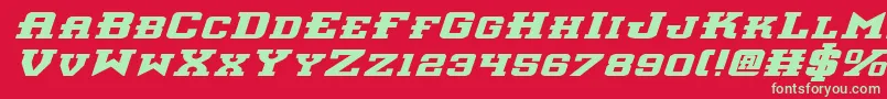 Interceptorbei Font – Green Fonts on Red Background