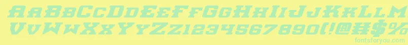 Interceptorbei-Schriftart – Grüne Schriften auf gelbem Hintergrund