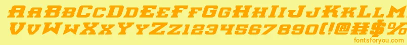 Interceptorbei Font – Orange Fonts on Yellow Background