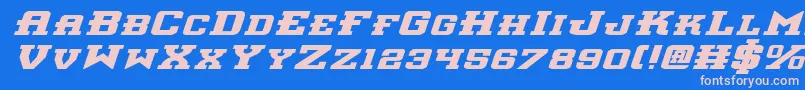 Interceptorbei Font – Pink Fonts on Blue Background