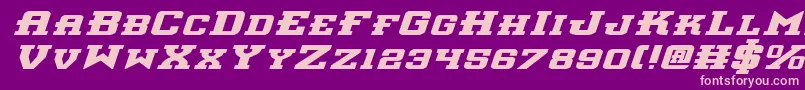 Interceptorbei-Schriftart – Rosa Schriften auf violettem Hintergrund