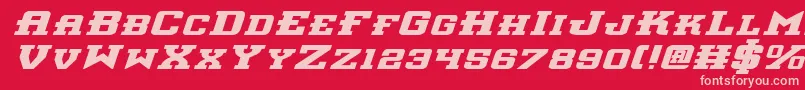 Interceptorbei Font – Pink Fonts on Red Background