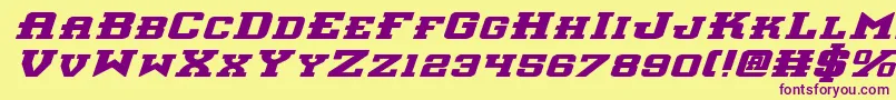 Interceptorbei Font – Purple Fonts on Yellow Background