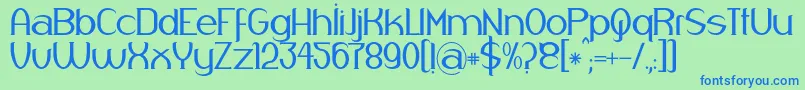 Respingo Font – Blue Fonts on Green Background