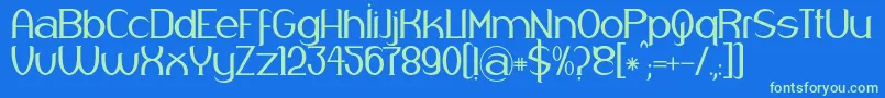 Respingo Font – Green Fonts on Blue Background