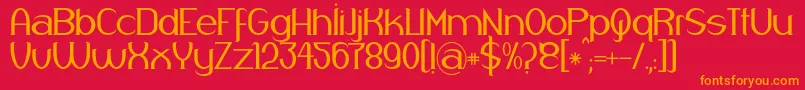 フォントRespingo – 赤い背景にオレンジの文字