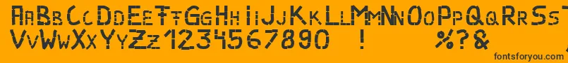 Parts Font – Black Fonts on Orange Background