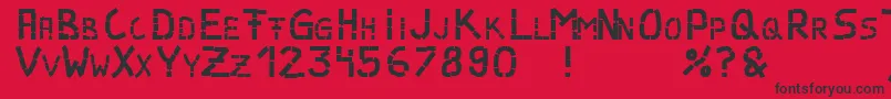 Parts Font – Black Fonts on Red Background