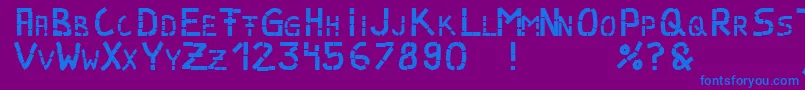 Parts Font – Blue Fonts on Purple Background