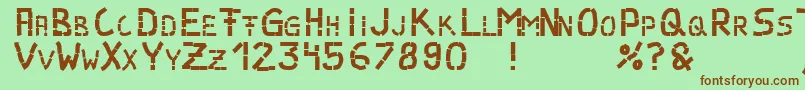 Parts Font – Brown Fonts on Green Background