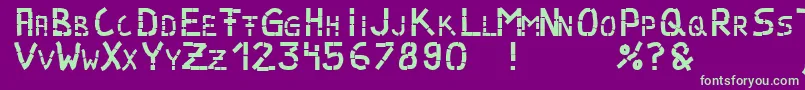 Parts Font – Green Fonts on Purple Background