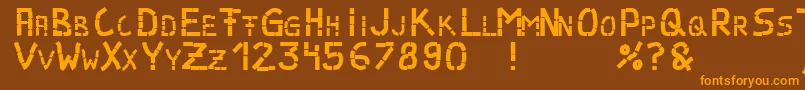 Parts Font – Orange Fonts on Brown Background