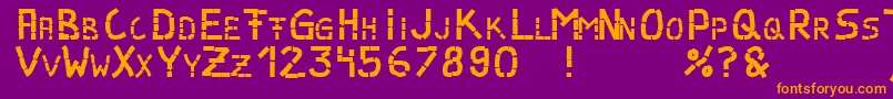 Parts Font – Orange Fonts on Purple Background