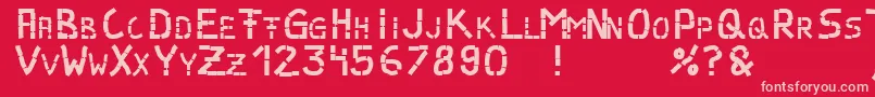 Parts Font – Pink Fonts on Red Background