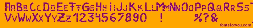 Parts Font – Purple Fonts on Orange Background