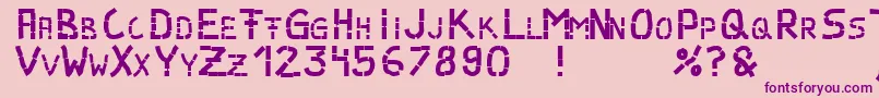 Parts Font – Purple Fonts on Pink Background