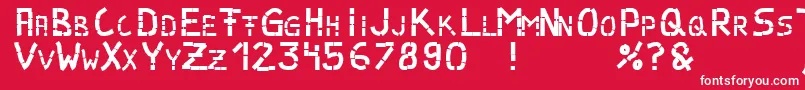 Parts Font – White Fonts on Red Background