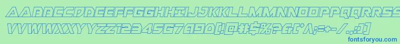 Libertyislandoutital Font – Blue Fonts on Green Background