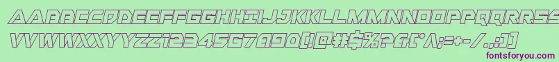 Libertyislandoutital Font – Purple Fonts on Green Background