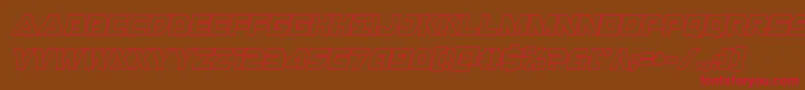 Libertyislandoutital Font – Red Fonts on Brown Background