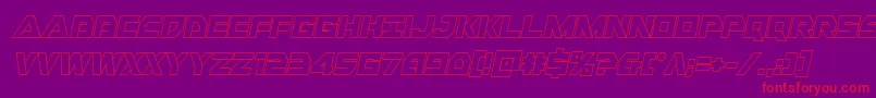 Libertyislandoutital Font – Red Fonts on Purple Background