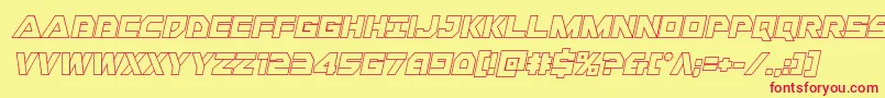 Libertyislandoutital Font – Red Fonts on Yellow Background