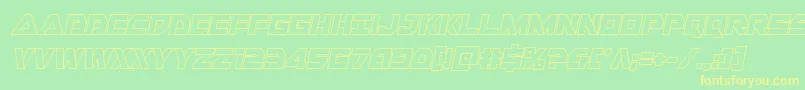 Libertyislandoutital Font – Yellow Fonts on Green Background