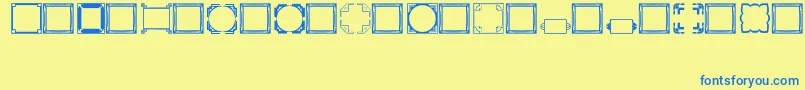 フォントBorders2Regular – 青い文字が黄色の背景にあります。
