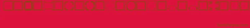 Borders2Regular-Schriftart – Braune Schriften auf rotem Hintergrund