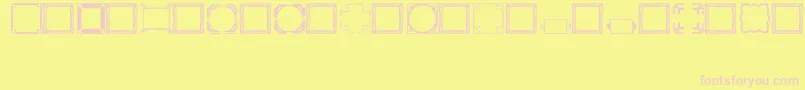 Borders2Regular-fontti – vaaleanpunaiset fontit keltaisella taustalla