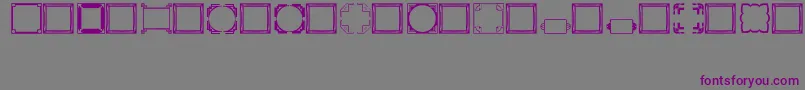 フォントBorders2Regular – 紫色のフォント、灰色の背景