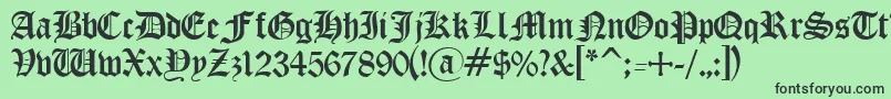 OldEnglishGothic Font – Black Fonts on Green Background