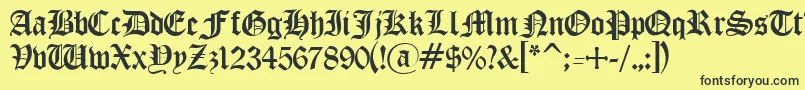 OldEnglishGothic Font – Black Fonts on Yellow Background