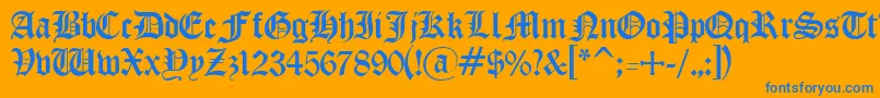 OldEnglishGothic Font – Blue Fonts on Orange Background