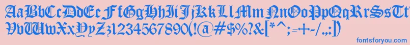 フォントOldEnglishGothic – ピンクの背景に青い文字