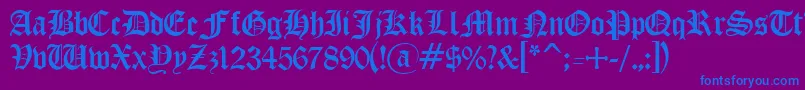 OldEnglishGothic Font – Blue Fonts on Purple Background