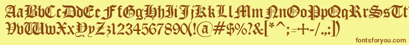 OldEnglishGothic Font – Brown Fonts on Yellow Background