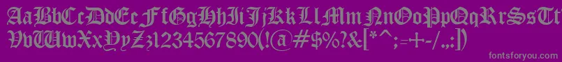 OldEnglishGothic Font – Gray Fonts on Purple Background