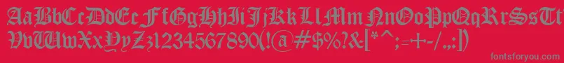 フォントOldEnglishGothic – 赤い背景に灰色の文字